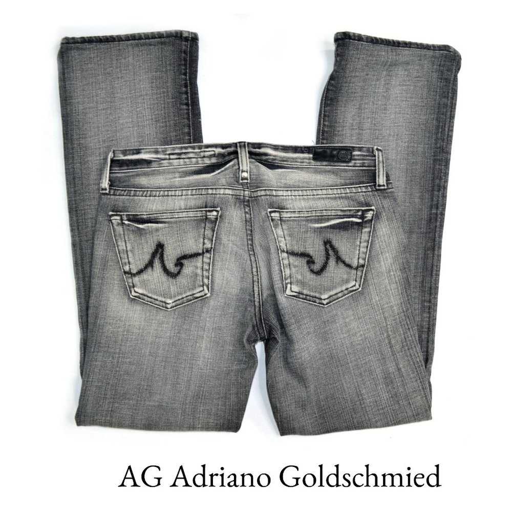 AG ADRIANO GOLDSCHMIED Distressed KISS Jeans Gray